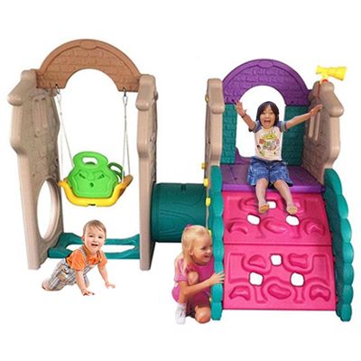 MYTS Tunnel Playhouse with Swing, Slide & Climber Wall 
